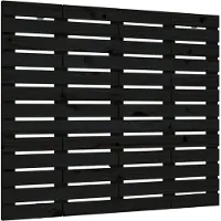 vidaXL Tête de lit murale noire 126x3x91,5 cm Pin massif