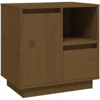 vidaXL Table de chevet Marron miel 50x34x50 cm Bois de pin massif