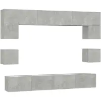 vidaXL Ensemble de 8 meubles TV en bois gris béton