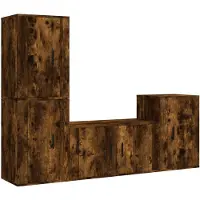 vidaXL Ensemble de meubles TV 4 pièces chêne fumé bois composite