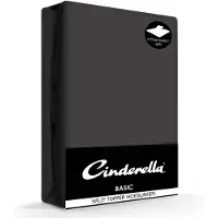 Cinderella Drap-Housse Split Topper Cinderella Basic Anthracite (Coton)-200 x 210 cm