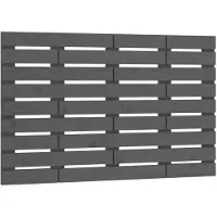 vidaXL Tête de lit murale Gris 106x3x63 cm Pin massif