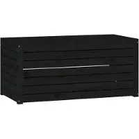 vidaXL Coffre de jardin noir 101x50,5x46,5 cm pin massif