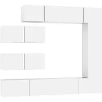 vidaXL Ensemble d'armoires TV 7 pièces blanc bois composite