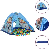 vidaXL Tente de jeu pour enfants avec 250 balles Bleu 120x120x90 cm