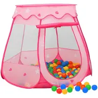 vidaXL Tente de jeu pour enfants avec 250 balles Rose 102x102x82 cm
