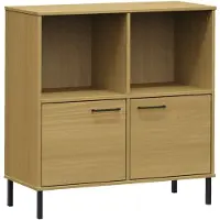 vidaXL Bibliothèque avec pieds en métal Marron 90x35x90,5 cm Bois OSLO