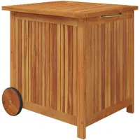 vidaXL Coffre de jardin avec roulettes 60x50x58 cm bois massif acacia