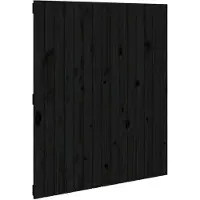 vidaXL Tête de lit murale noire 95,5x3x110 cm pin massif