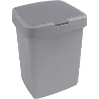 Sunware poubelle Delta 10 litres gris avec couvercle rabattable - poubelle compacte
