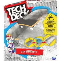 Tech Deck - Rampe de fingerboard Concrete à construire soi-même (multicolore, en béton réutilisable, avec fingerboard)