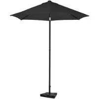Vonroc Parasol Torbole - Ø200cm - Parasol Premium - Anthracite/noir | Pied en béton 20 kg inclus.