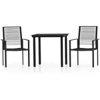 vidaXL Ensemble de jardin 3 pièces noir