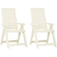 vidaXL Chaises de jardin réglables 2 pcs. Plastique blanc