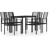 vidaXL Ensemble de jardin 7 pièces noir
