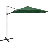 vidaXL Parapluie avec éclairage LED 300 cm vert