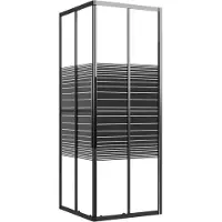 vidaXL Cabine de douche avec bandes ESG 80x80x180 cm Noir