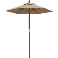 vidaXL Parasol avec mât en bois Taupe 196x231 cm