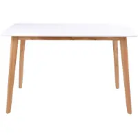 House Nordic Table de salle à manger Vojens - Blanc/Naturel | 70x120xh75 cm