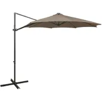 vidaXL Parapluie avec éclairage LED 300 cm Taupe