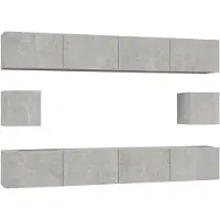 vidaXL Ensemble de 6 meubles TV en bois gris béton