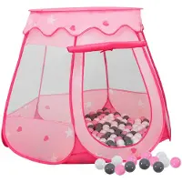 vidaXL Tente de jeu pour enfants avec 250 balles Rose 102x102x82 cm