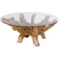 House Nordic Table basse en teck naturel Amazonas - Ø110x50 cm