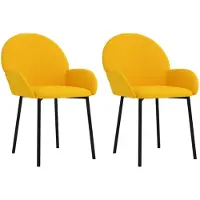vidaXL Chaise de salle à manger 2 pcs. Jaune velours