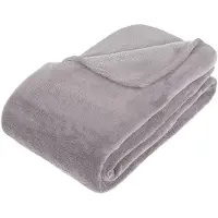 Atmosphera Couverture en Microplush Grise