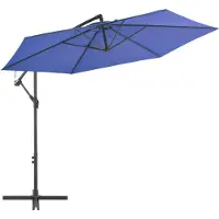 vidaXL Parapluie avec mât en aluminium 300 cm bleu