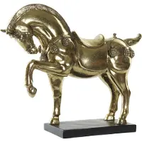 DKD Home Decor figurine décorative 29 x 9 x 25 cm cheval noir doré