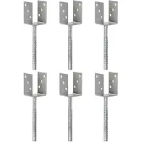 vidaXL Piquets de clôture 6 pcs Argenté 7x6x30 cm Acier galvanisé