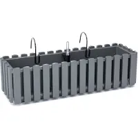 Prosperplast Pot De Fleurs Suspension Balcon Avec Crochet Jardinière 58cm Gris Boardee Fencycase