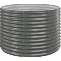 vidaXL Lit surélevé de jardin Acier galvanisé 100x100x68cm gris