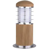 Elstead Lighting Lampe d'extérieur sur pied en bois de teck / Acier inoxydable E27 40 W Poole