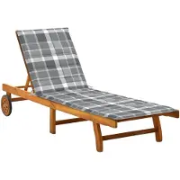 vidaXL Bain de soleil avec support acacia massif