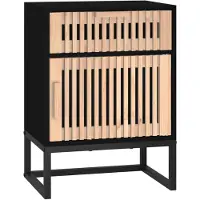 vidaXL Table de chevet noir 40x30x55,5 cm bois d’ingénierie et fer
