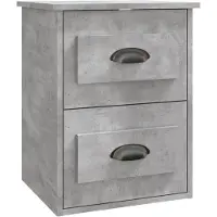 vidaXL Table de chevet murale gris béton 41,5x36x53 cm