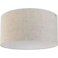 QAZQA Abat-jour en tissu gris clair rond 50/50/25
