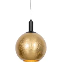 QAZQA Suspension design noire avec verre doré - Bert