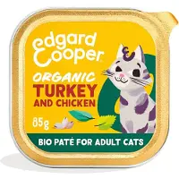 Edgard & Cooper Chat Adulte - Dinde et Poulet Fermier - Pâté - 16 x 85 g