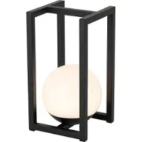 QAZQA Lampe de table d'extérieur noire avec LED rechargeable et capteur tactile - Nowi