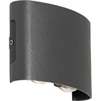 QAZQA Applique murale extérieure gris foncé avec LED 4 lumières IP54 - Silly