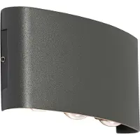 QAZQA Applique murale extérieure gris foncé avec LED 6 lumières IP54 - Silly