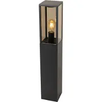 QAZQA Lampe d'extérieur sur pied noire avec fumée 80 cm IP44 - Charlois