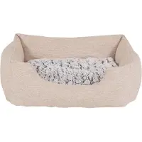 Lionto Lit pour chien chiné avec coussin réversible, 60x50 cm, beige /2