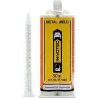 Innotec Colle métal 2K, colle pour métal, Metal Weld 50 ml, adhésif métal noir