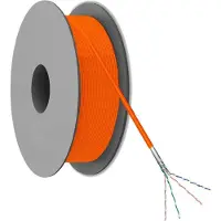 Goobay Câble réseau CAT 5e, F/UTP, 100 m, orange, orange - Conducteur en aluminium recouvert de cuivre (CCA), AWG 26/7 (toronné), gaine en PVC