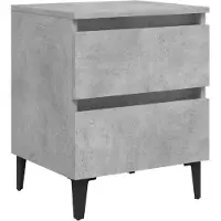 vidaXL Table de chevet gris béton 40x35x50 cm bois d'ingénierie