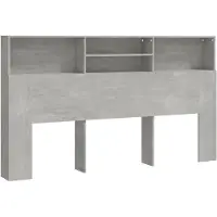 vidaXL Tête de lit avec étagères gris béton 180x19x103,5 cm